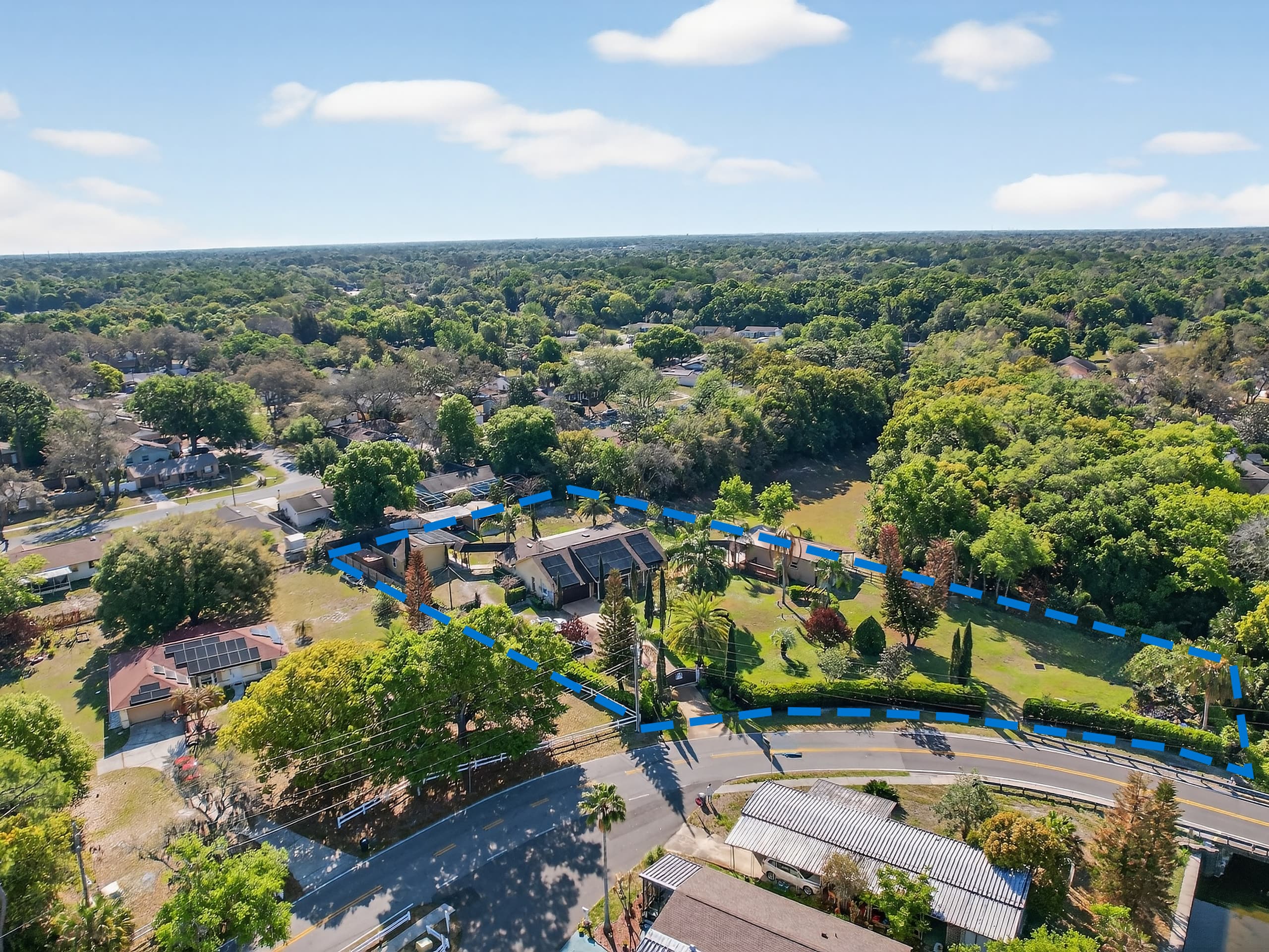 Aerial with property boundary lines Orlando