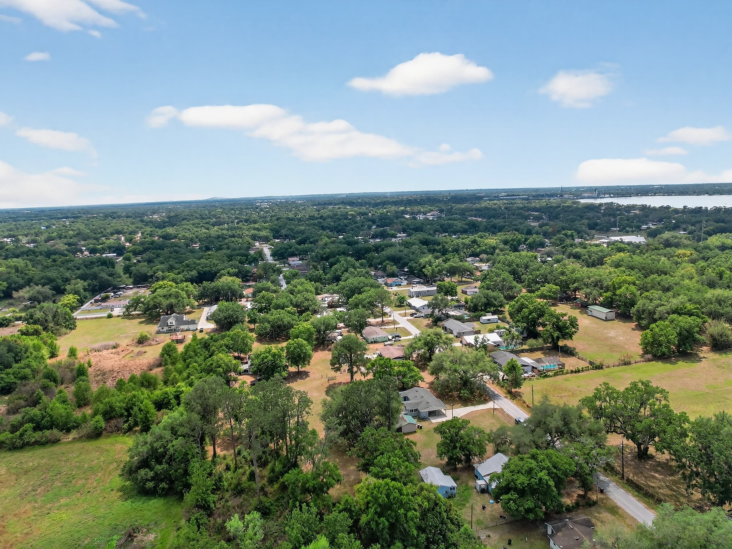 Aerial drone facing street Orlando
