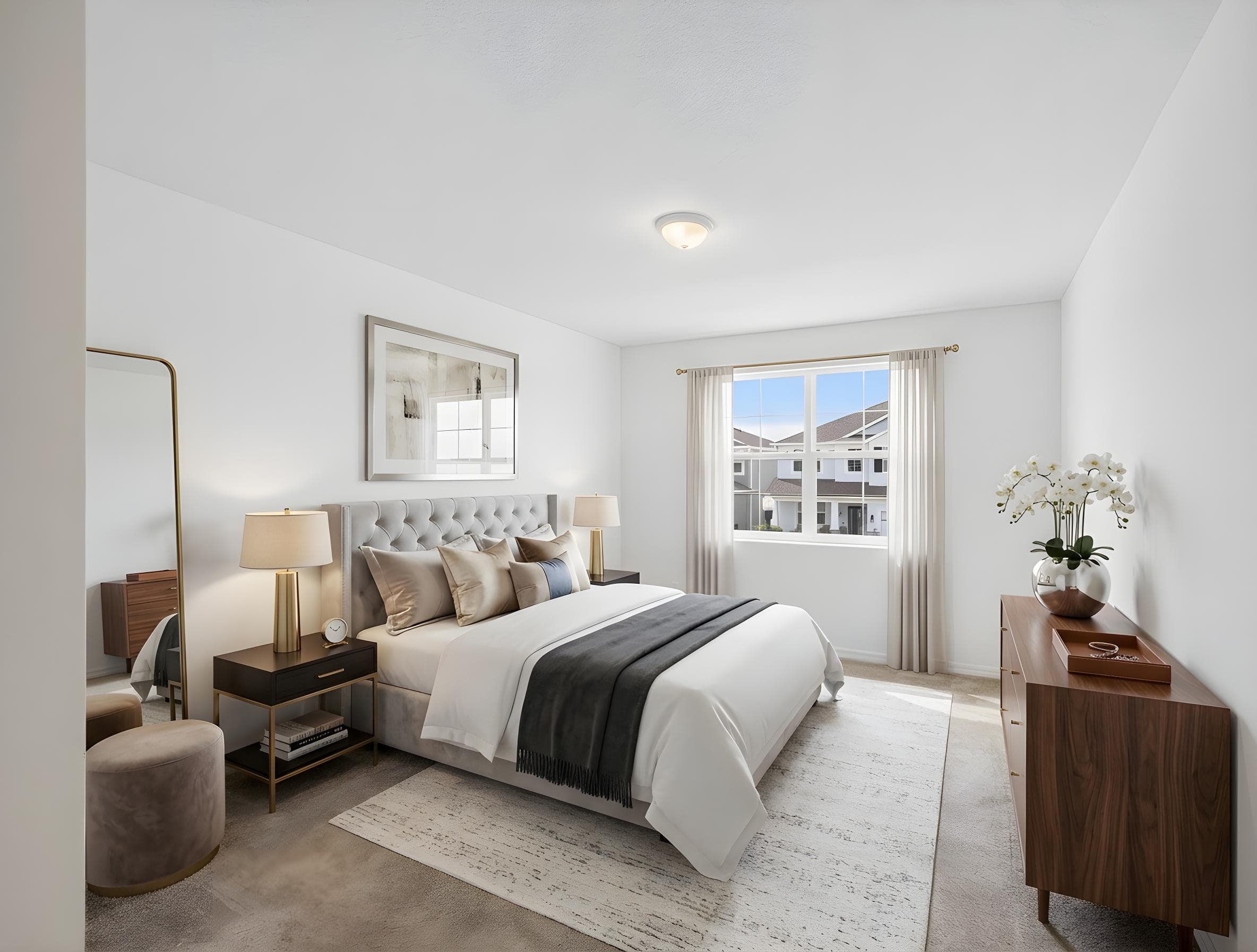 Staged bedroom three Orlando home