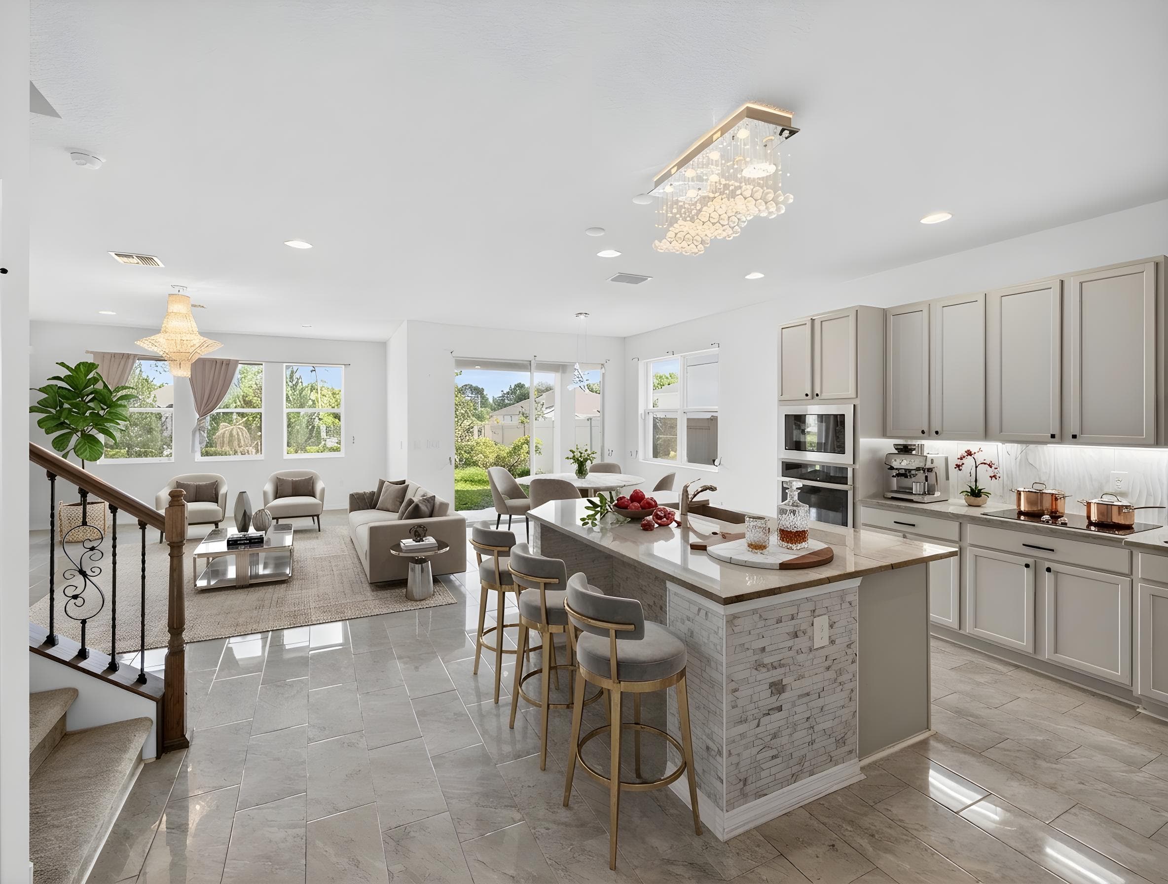 Kitchen with island staging Orlando