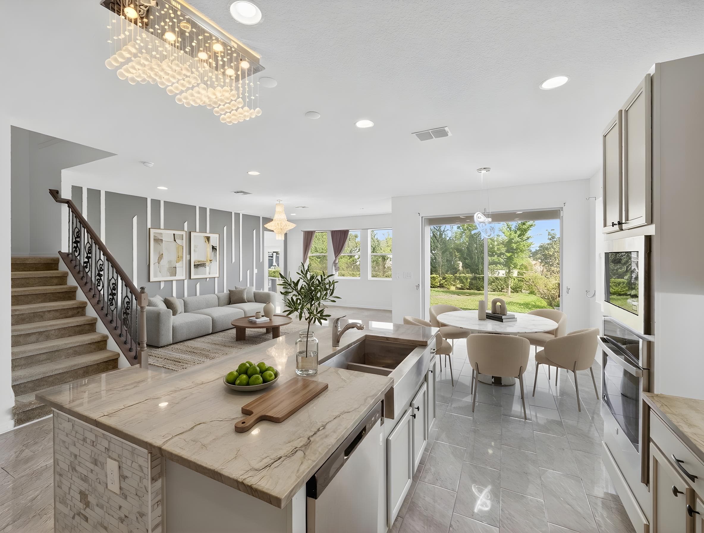 AI-staged modern kitchen interior Orlando real estate photography